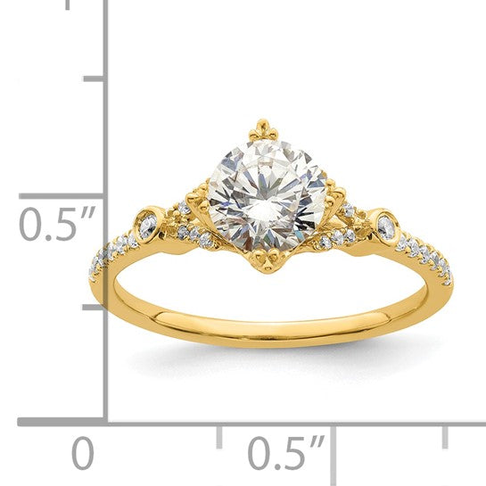 14KY Vintage Engagement Ring w/Diamond Accents