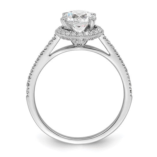 14KW Vintage Engagement Ring w/Diamond Halo