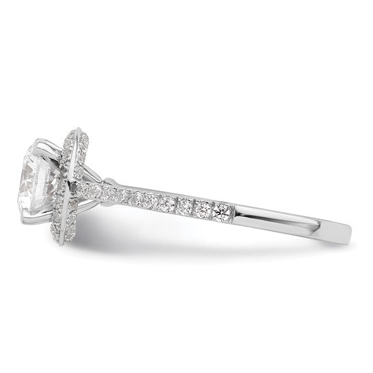 14KW Vintage Engagement Ring w/Diamond Halo