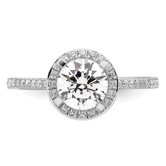 14KW Vintage Engagement Ring w/Diamond Halo