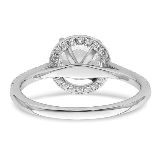 14KW Vintage Engagement Ring w/Diamond Halo