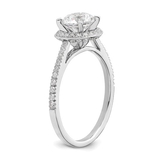 14KW Vintage Engagement Ring w/Diamond Halo