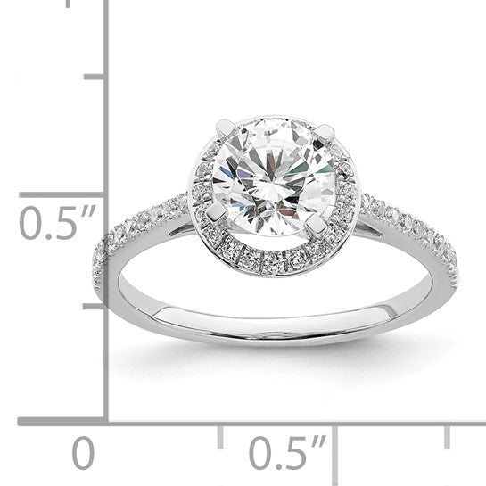 14KW Vintage Engagement Ring w/Diamond Halo