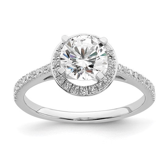 14KW Vintage Engagement Ring w/Diamond Halo