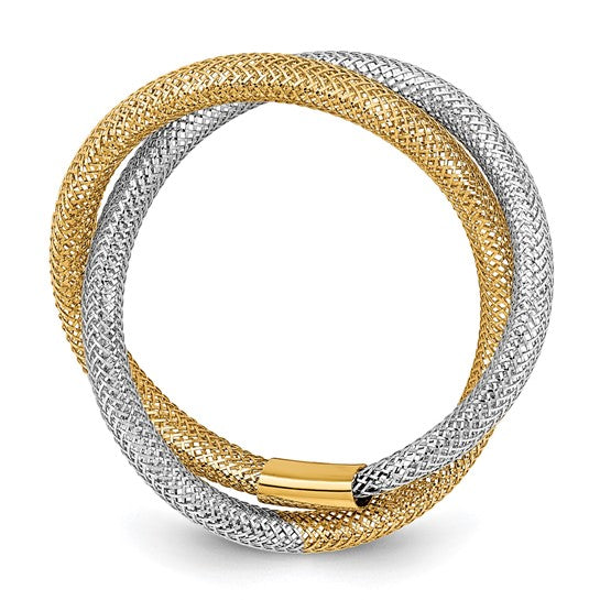 14K Woven Mesh Stretchy Ring
