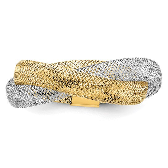 14K Woven Mesh Stretchy Ring