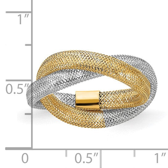 14K Woven Mesh Stretchy Ring