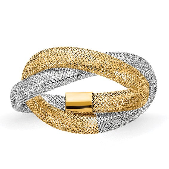 14K Woven Mesh Stretchy Ring