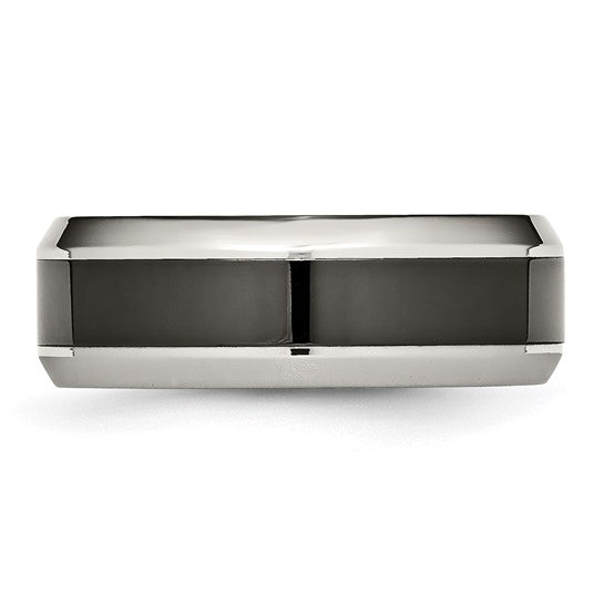 Stainless Steel & Black Ceramic Band