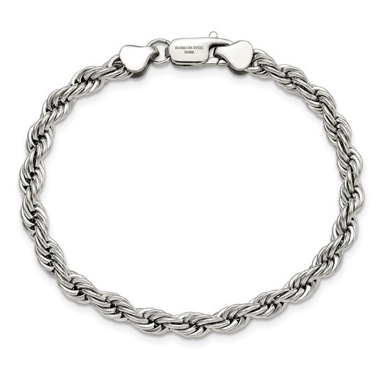 6mm Stainless Steel Rope Bracelet