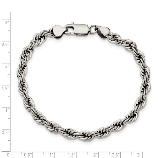 6mm Stainless Steel Rope Bracelet