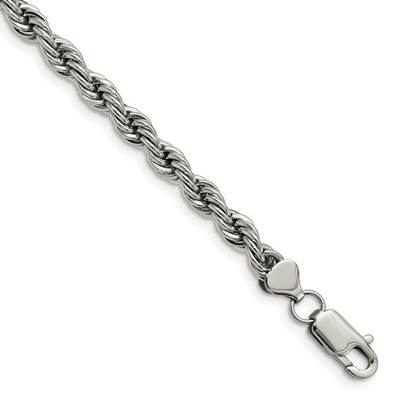 6mm Stainless Steel Rope Bracelet