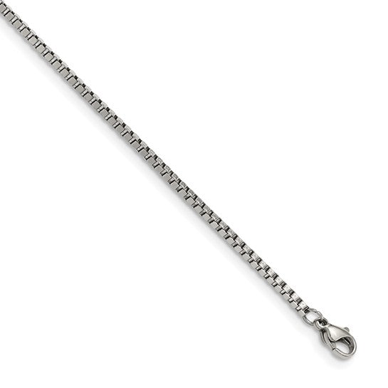 Stainless Steel Box Chain Bracelet with Removable ID Plate