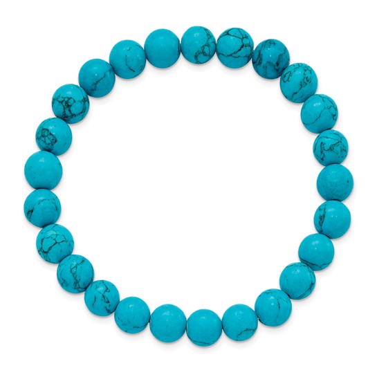 Blue Turquoise Agate Stretch Bracelet