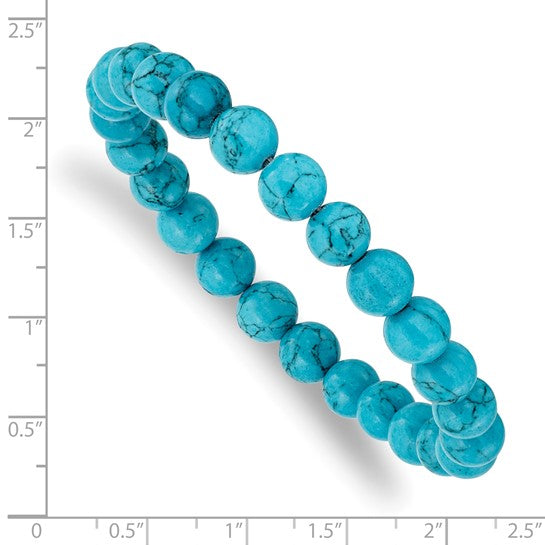 Blue Turquoise Agate Stretch Bracelet