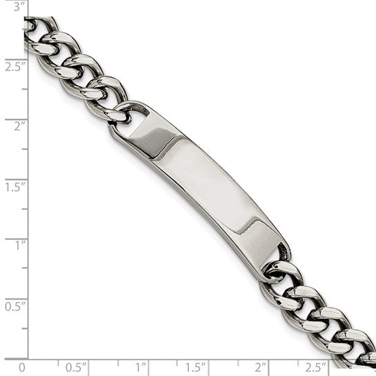 Stainless Steel Curb Chain ID Bracelet