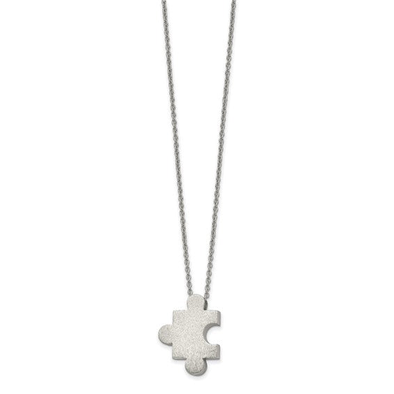 Stainless Steel Puzzle Piece Necklace