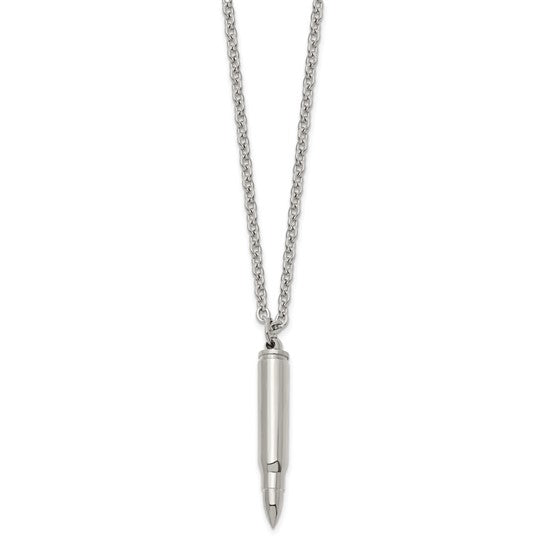 Stainless Steel Bullet Capsule Necklace