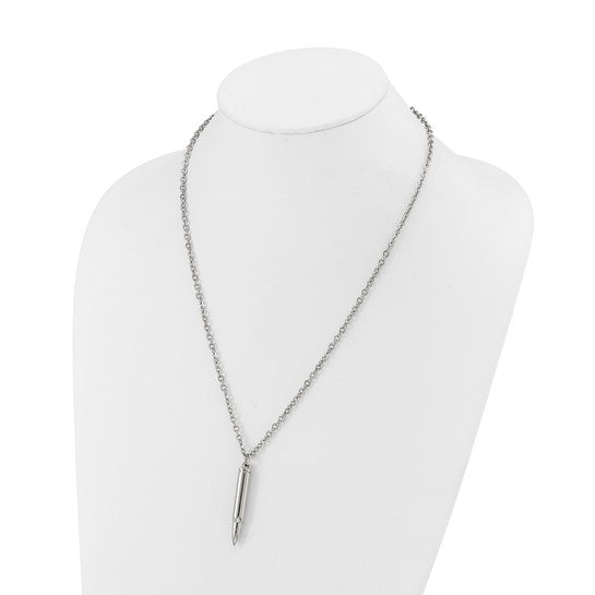 Stainless Steel Bullet Capsule Necklace
