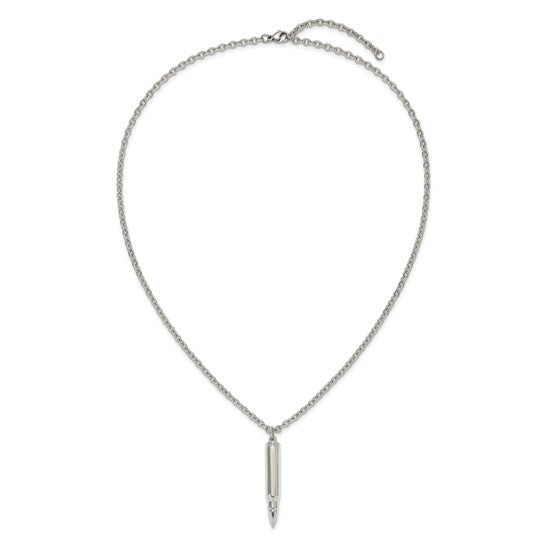Stainless Steel Bullet Capsule Necklace