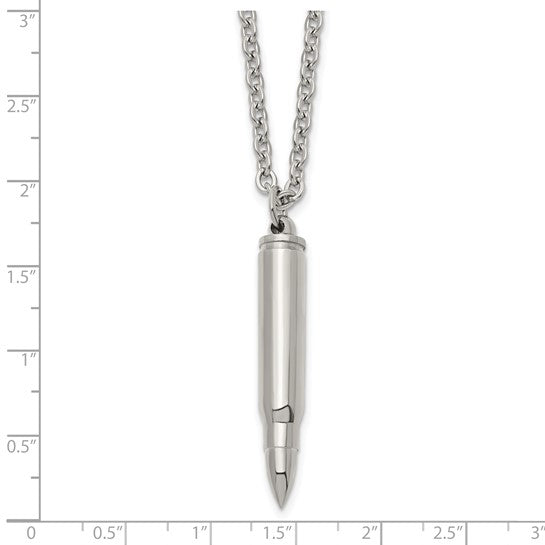 Stainless Steel Bullet Capsule Necklace