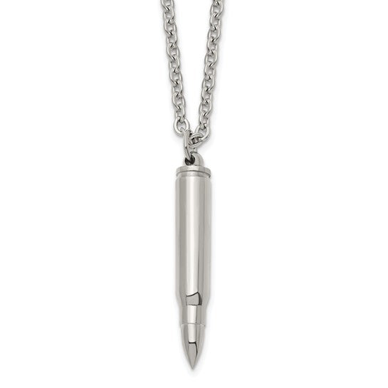 Stainless Steel Bullet Capsule Necklace
