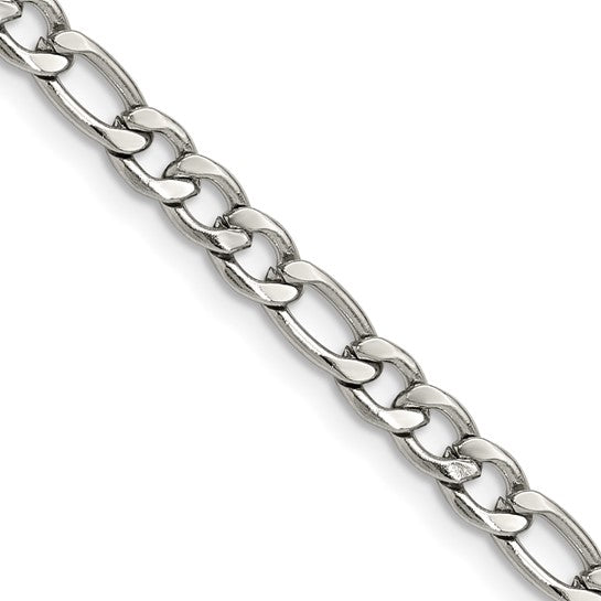 4.5mm Stainless Steel Figaro Chain