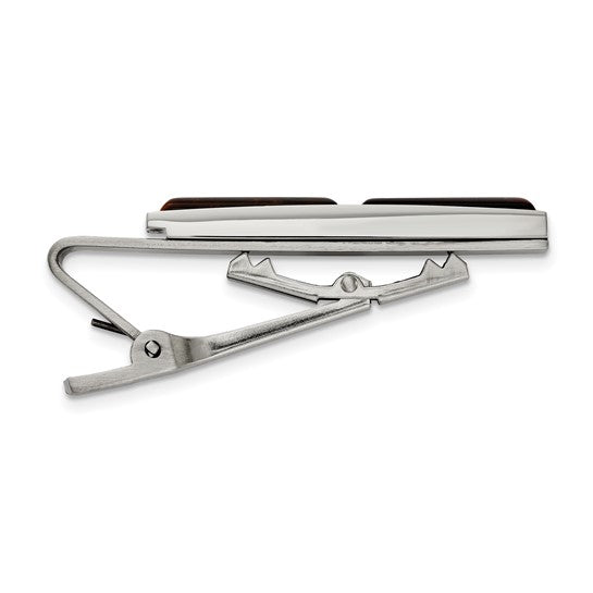 Tiger's Eye & Stainless Steel Tie Bar/Tie Clip
