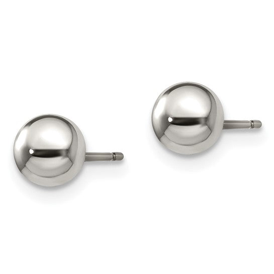 Titanium 6mm Ball Stud Earrings