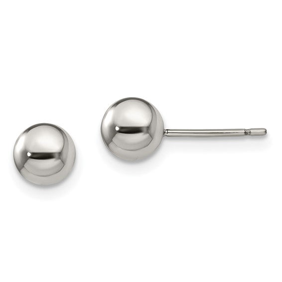 Titanium 6mm Ball Stud Earrings