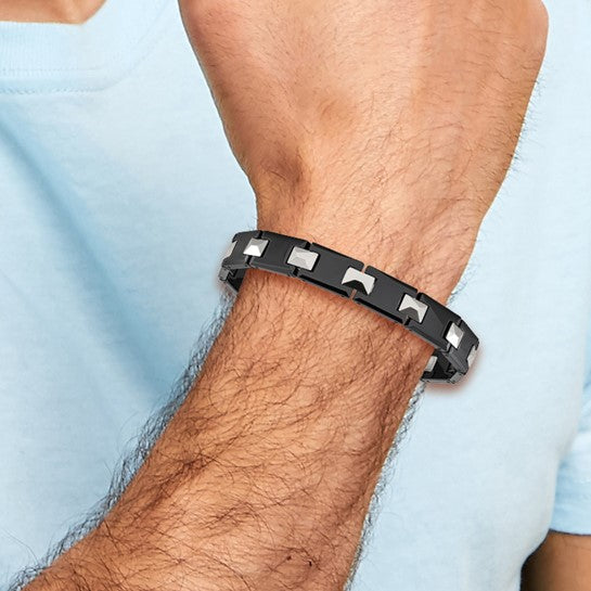 Tungsten & Black Ceramic Bracelet