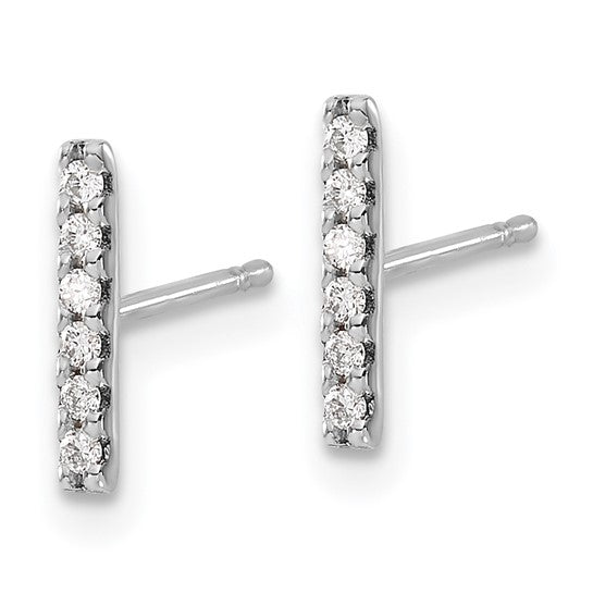 14KW Diamond Bar Earrings