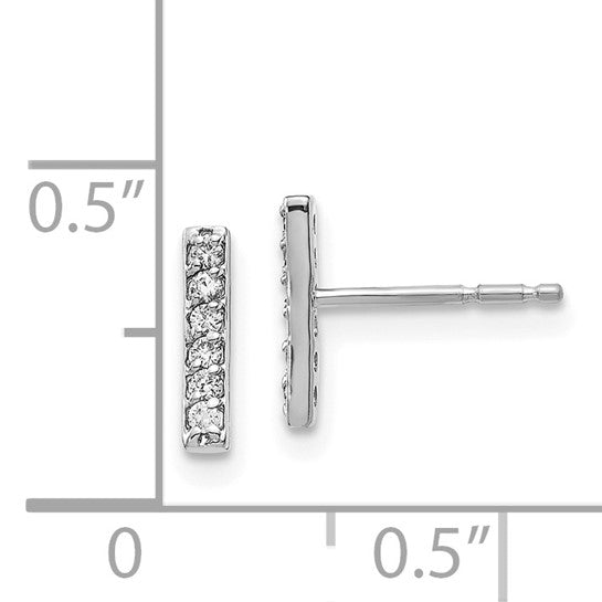 14KW Diamond Bar Earrings