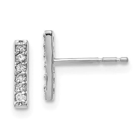 14KW Diamond Bar Earrings