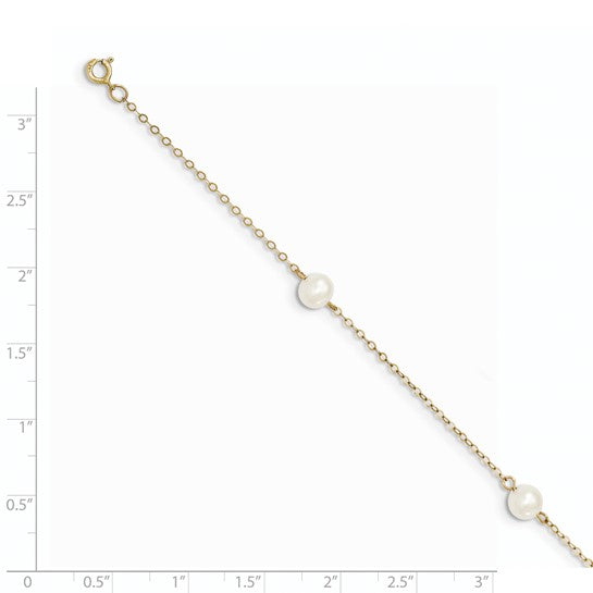 14KY Pearl Station Bracelet