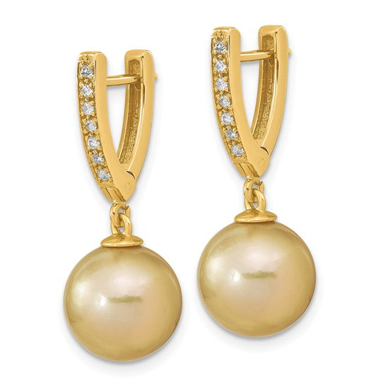 14KY Golden South Sea Saltwater Pearl Earrings