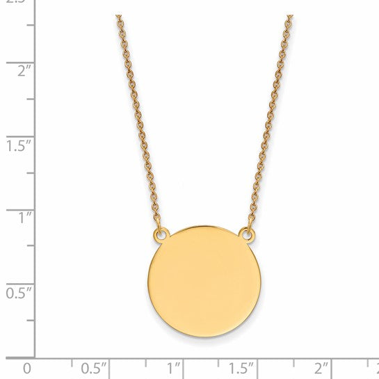 14KY Engravable Disc Pendant
