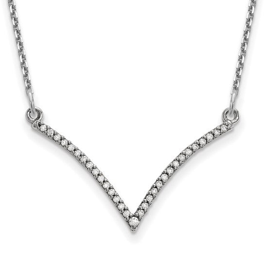 14KW Natural Diamond "V" Necklace