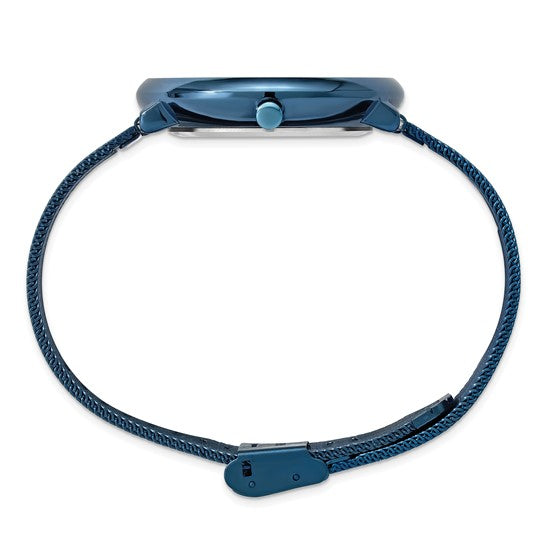 Mason Sales Stainless Steel Blue IP-Plated Mesh Band Watch