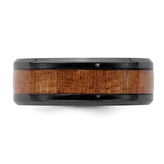 Sapele Wood & Black Zirconium Band