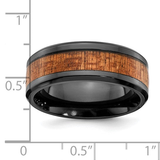 Sapele Wood & Black Zirconium Band