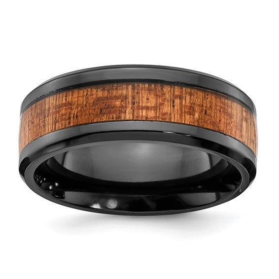Sapele Wood & Black Zirconium Band