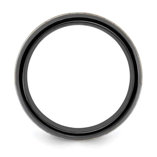 White Antler & Black Zirconium Band