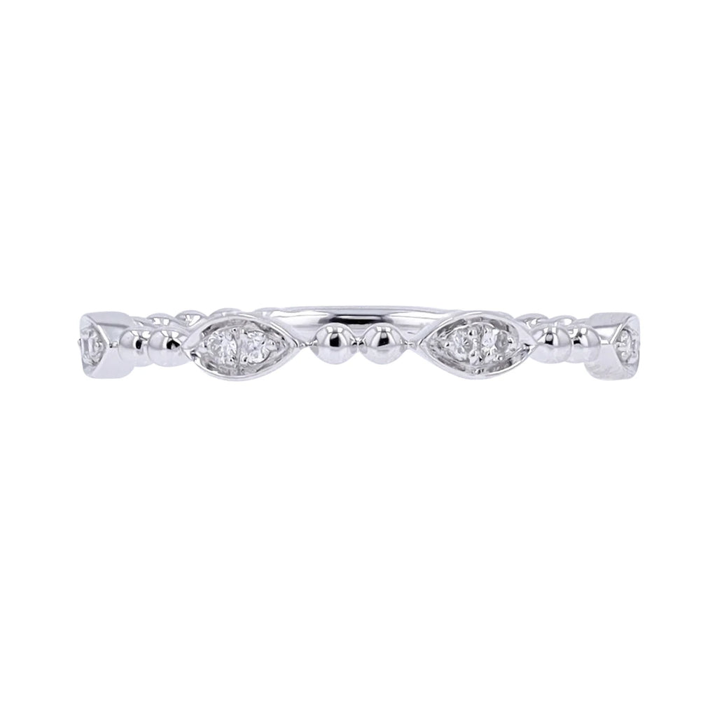 10K Beaded Diamond Band