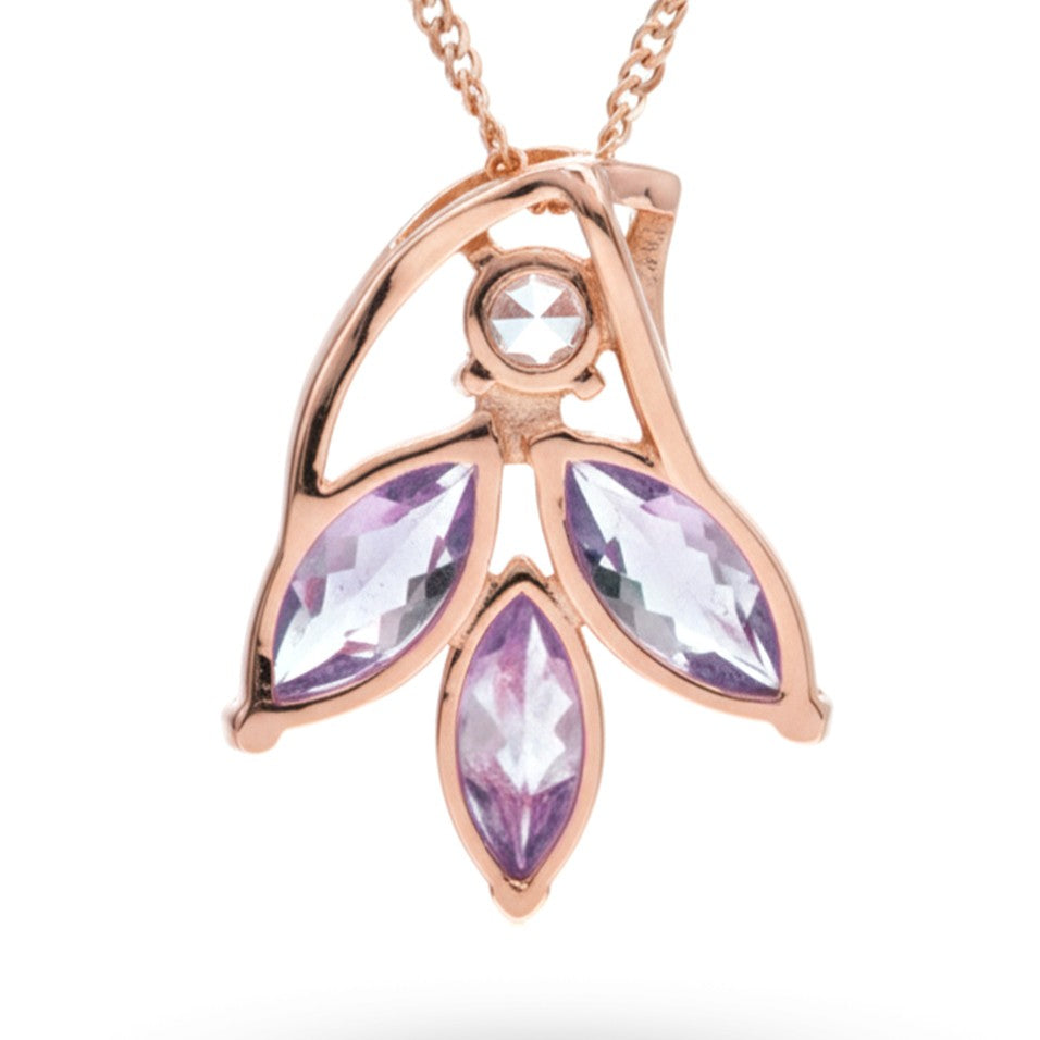 Rose Gold-Plated Sterling Silver Amethyst Pendant