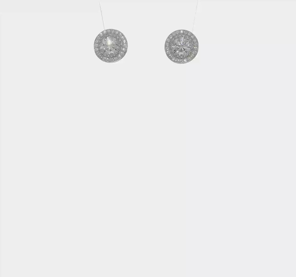 Sterling Silver CZ Necklace & Post Earrings Set – 18"
