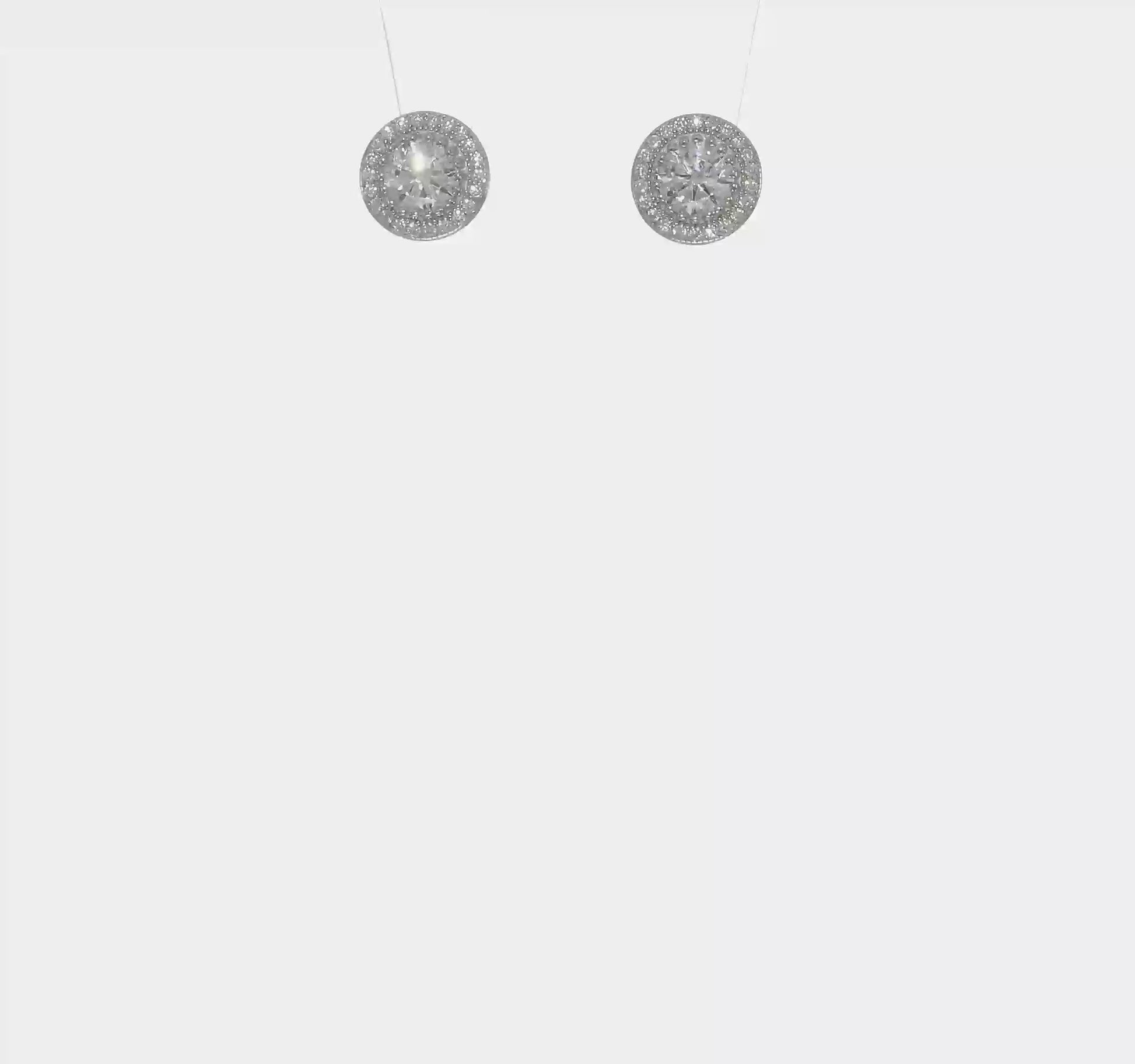 Sterling Silver CZ Necklace & Post Earrings Set – 18"