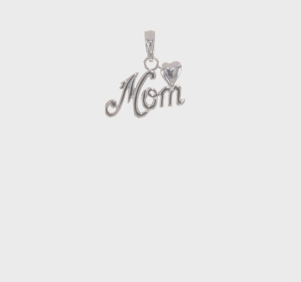 Sterling Silver Mom Heart Pendant