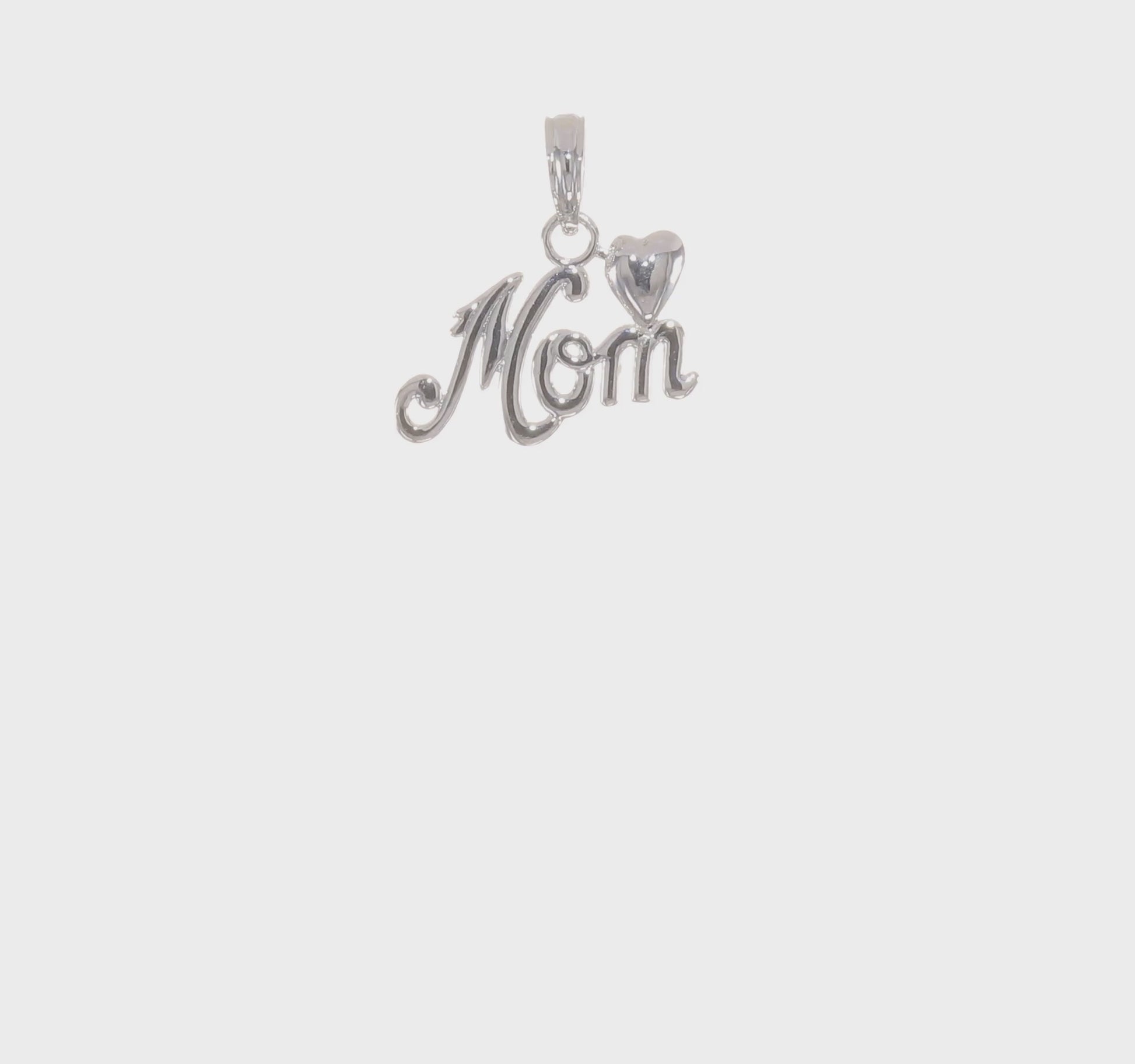 Sterling Silver Mom Heart Pendant